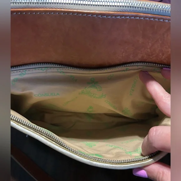 Consuela Candy Crush Quilted Metallic Champagne Slim Crossbody Bag Retired - Picture 15 of 16